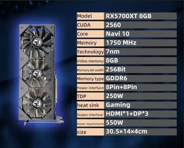 その他 L GEAR SOLID Trading Card 091 ERROR SOYO AMD RX5700XT 8GB Graphics Card - Computadores e Desktops