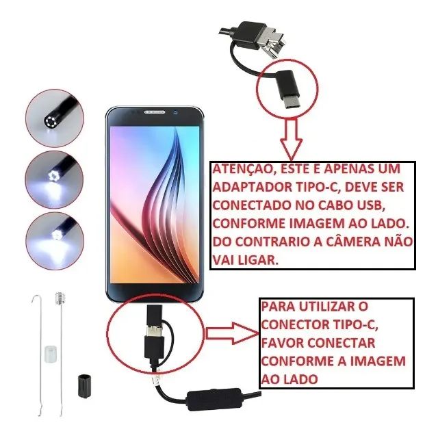 Câmera Inspeção Sonda Endoscópica Android Pc Usb - Foto 3