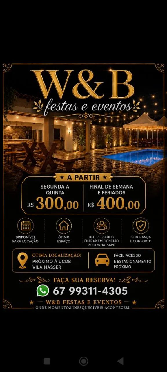 W&B festas e eventos