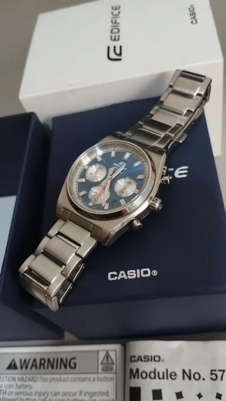 Relógio Casio Edifice Efb-730d-2av Azul - Foto 3