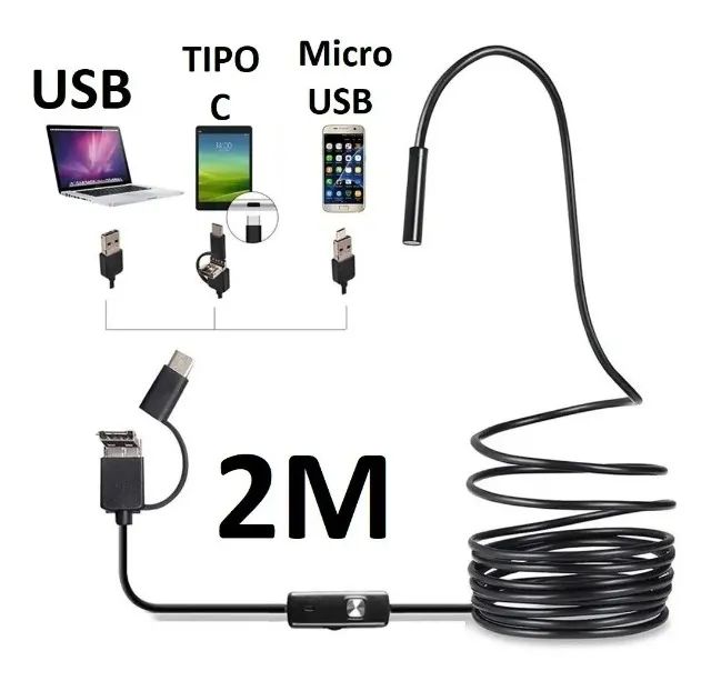 Câmera Inspeção Sonda Endoscópica Android Pc Usb - Foto 2