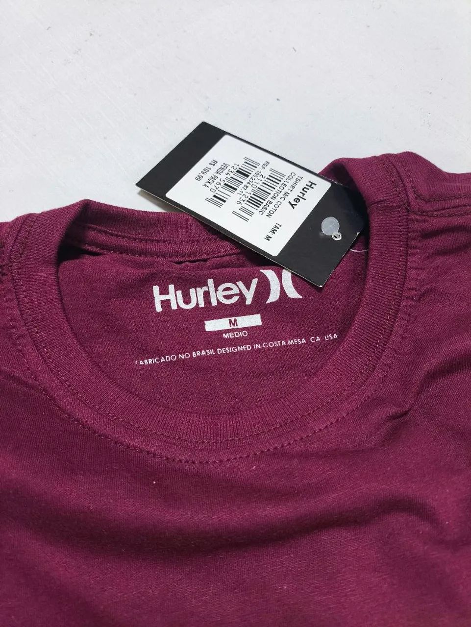 Hurley Bordô Tam M ( Nova Algodão Premium) - Foto 3