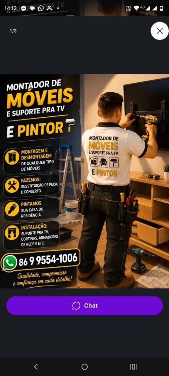 Montagem de móveis /Pintor/suporte tv - Foto 2