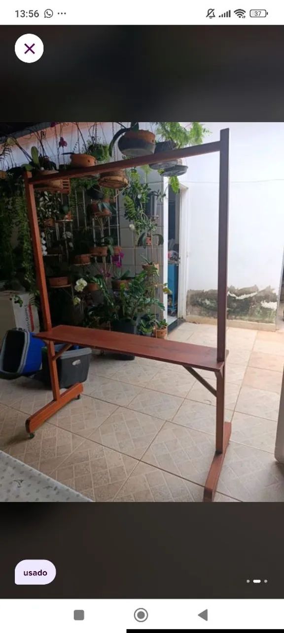 Arara/cabideiro de madeira  - Foto 2