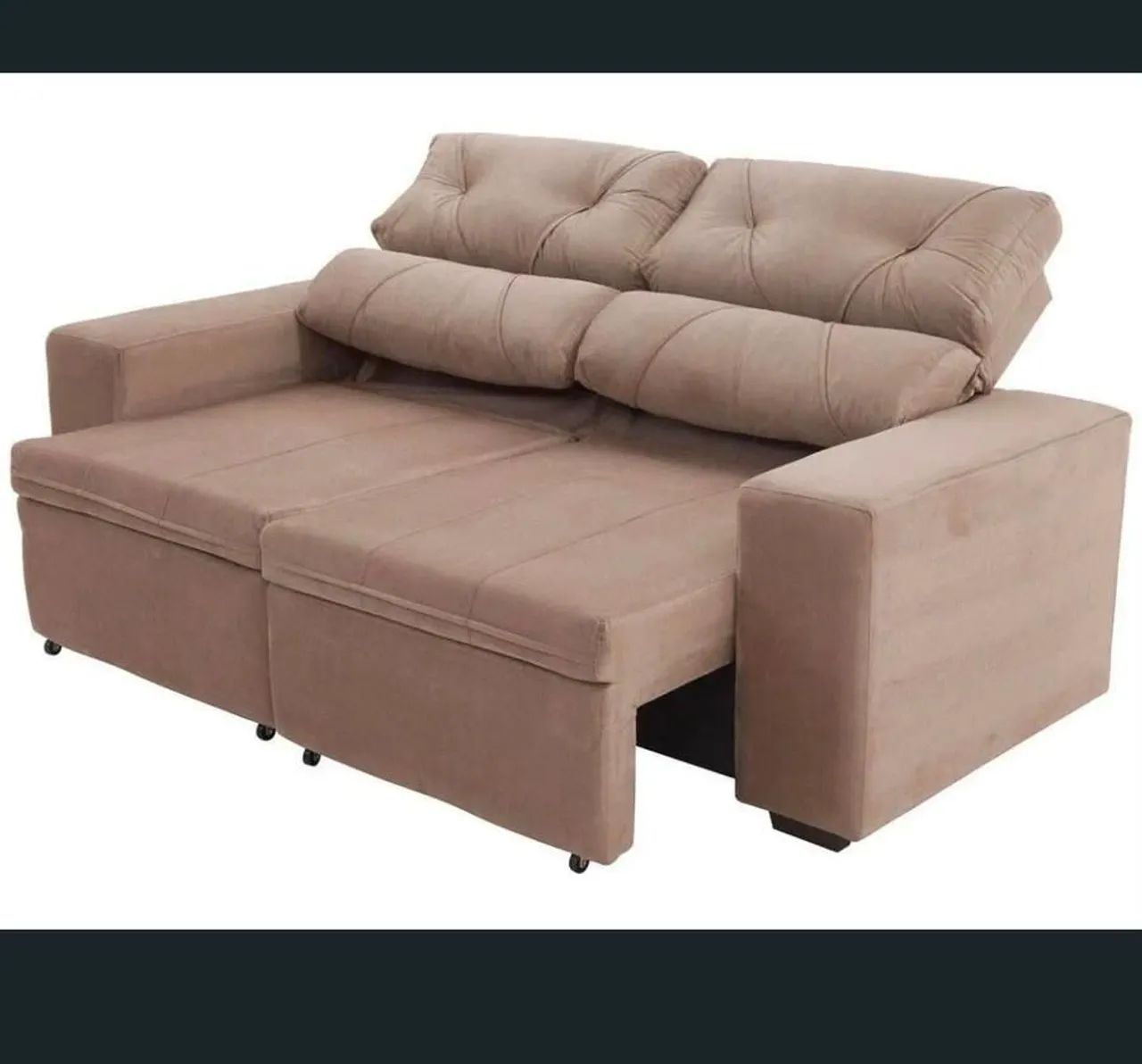Sofá retrátil reclinável 3 lugares Suede 