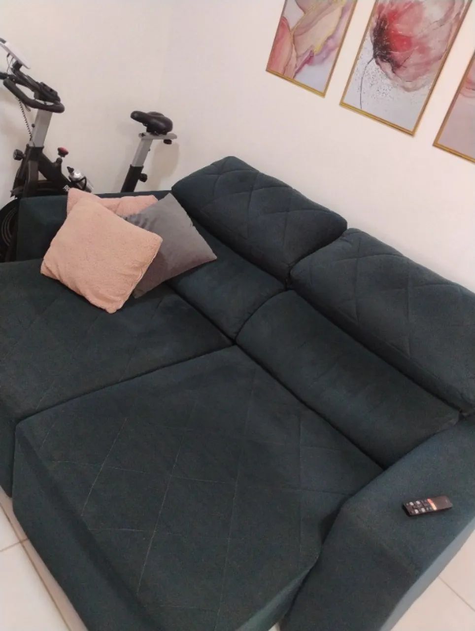 **SOFÁ RETRÁTIL e RECLINÁVEL** marinho  - Foto 4