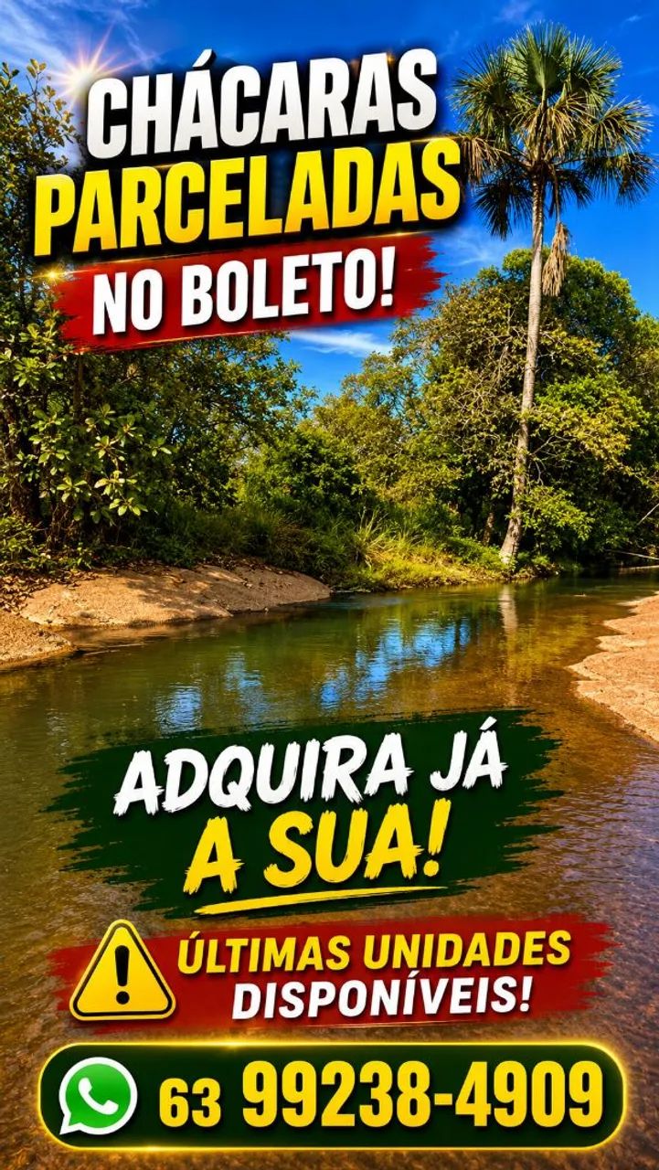 Lindas chácaras parcelada no boleto 