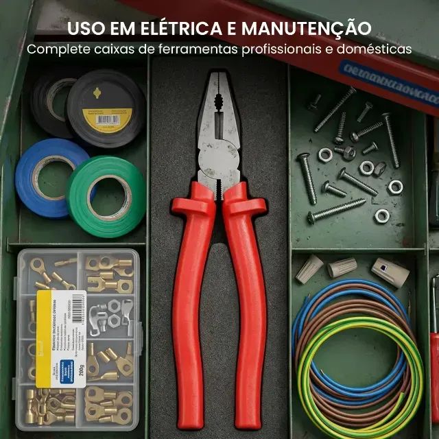 Alicate Universal 1000v Cabo Pp Aço Carbono 8 Polegadas - Foto 2