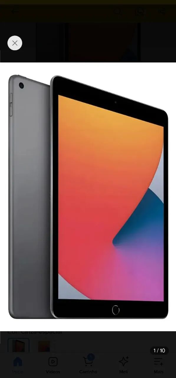 Apple iPad de 10.2" WI-FI 32GB Cinza-espacial (8ª geração) 