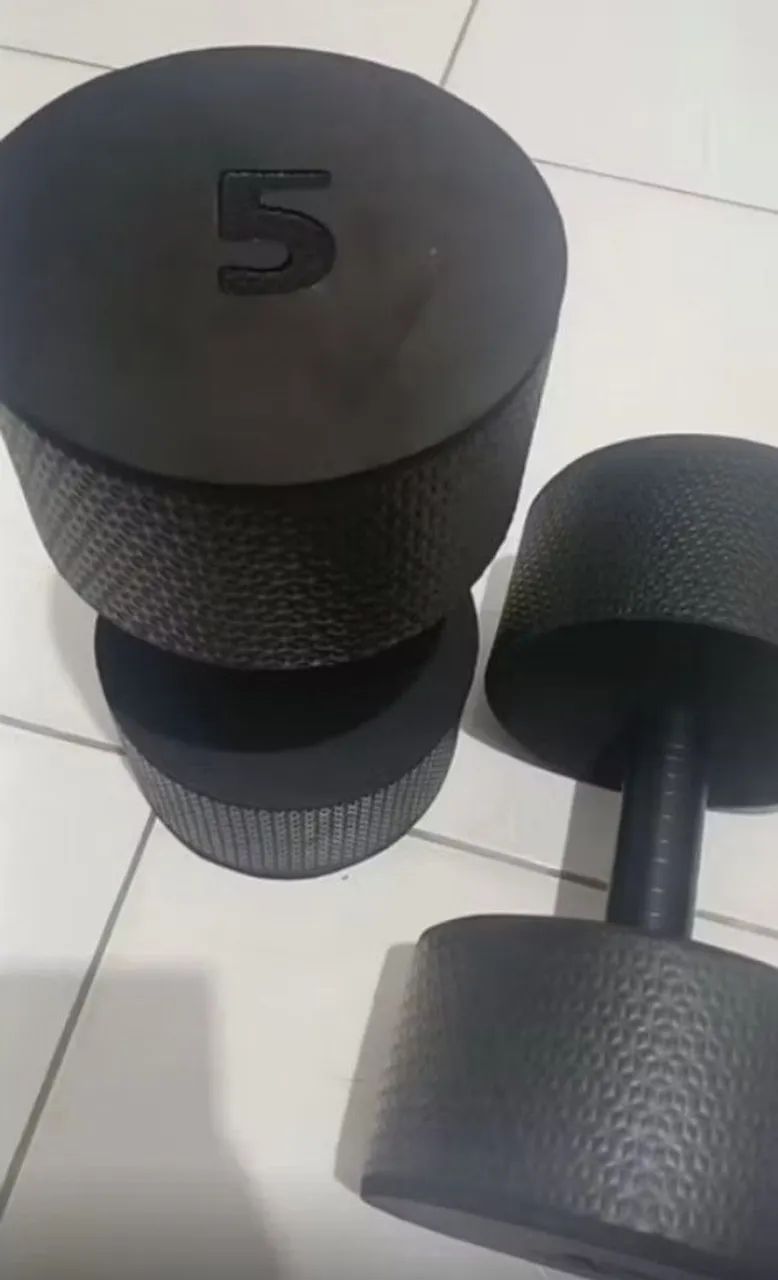 Par de halteres 5kg 100% emborrachado  - Foto 4