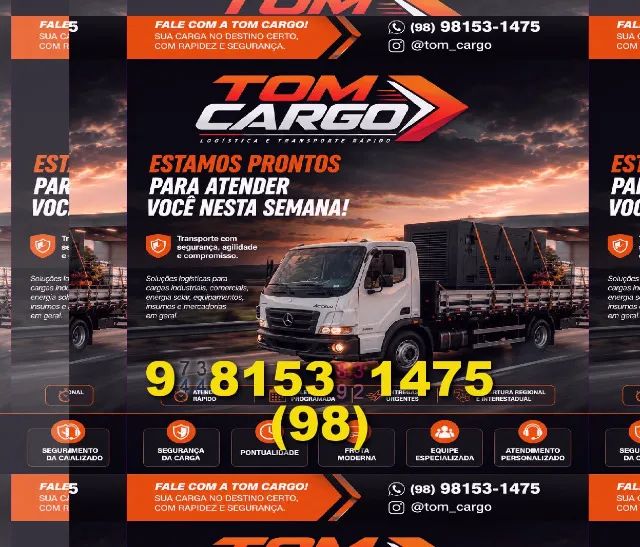 Frete rápido e seguro! Transporte de cargas com qualidade e confiança.