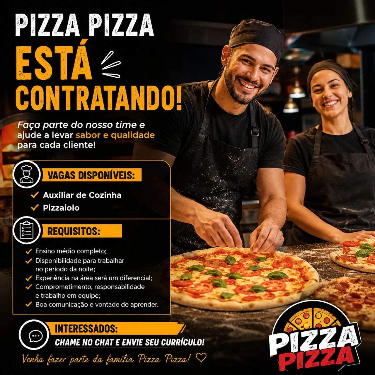? PIZZA PIZZA ESTÁ CONTRATANDO!