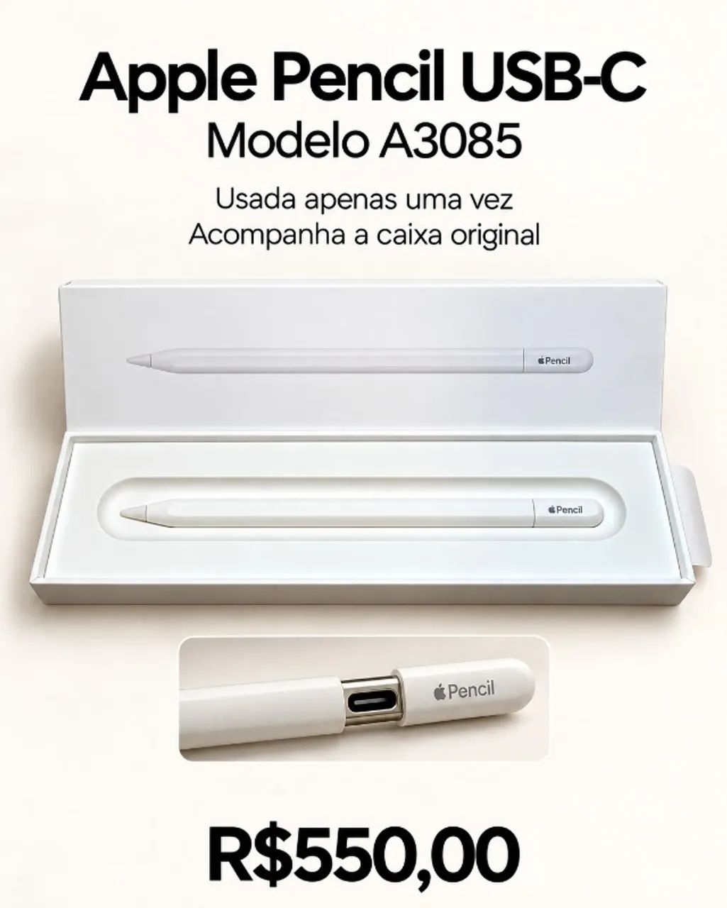 Apple Pencil USB-C Modelo A3085 - Acessórios de Celular
