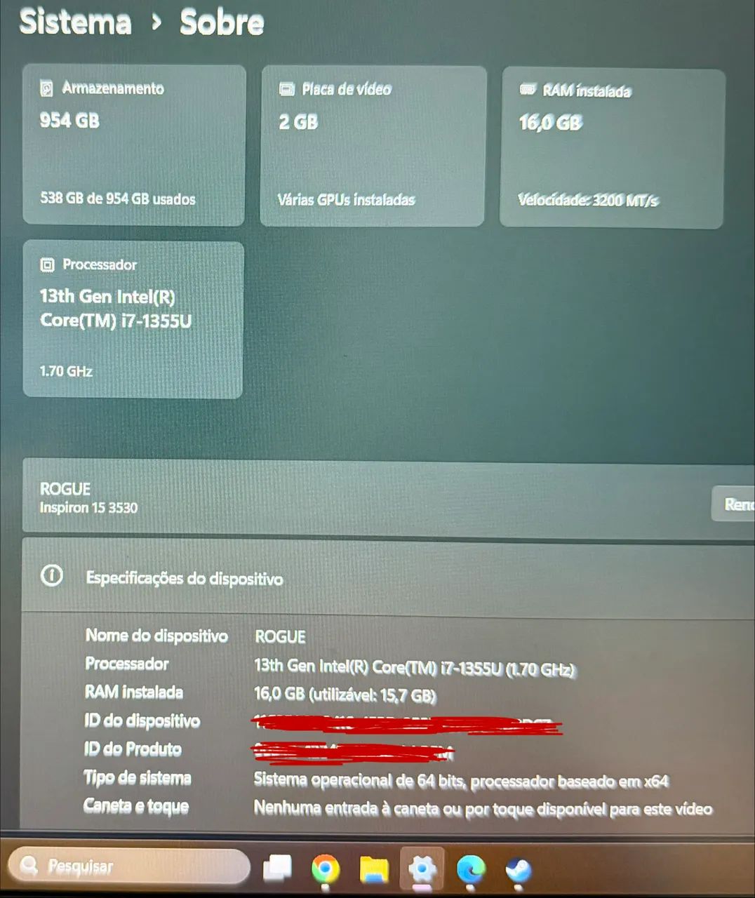 Notebook DELL i7 13th 16 RAM - Foto 4