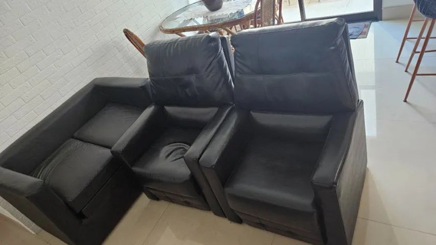 Conjunto de Poltronas Reclináveis + Sofá pequeno (2 lugares)