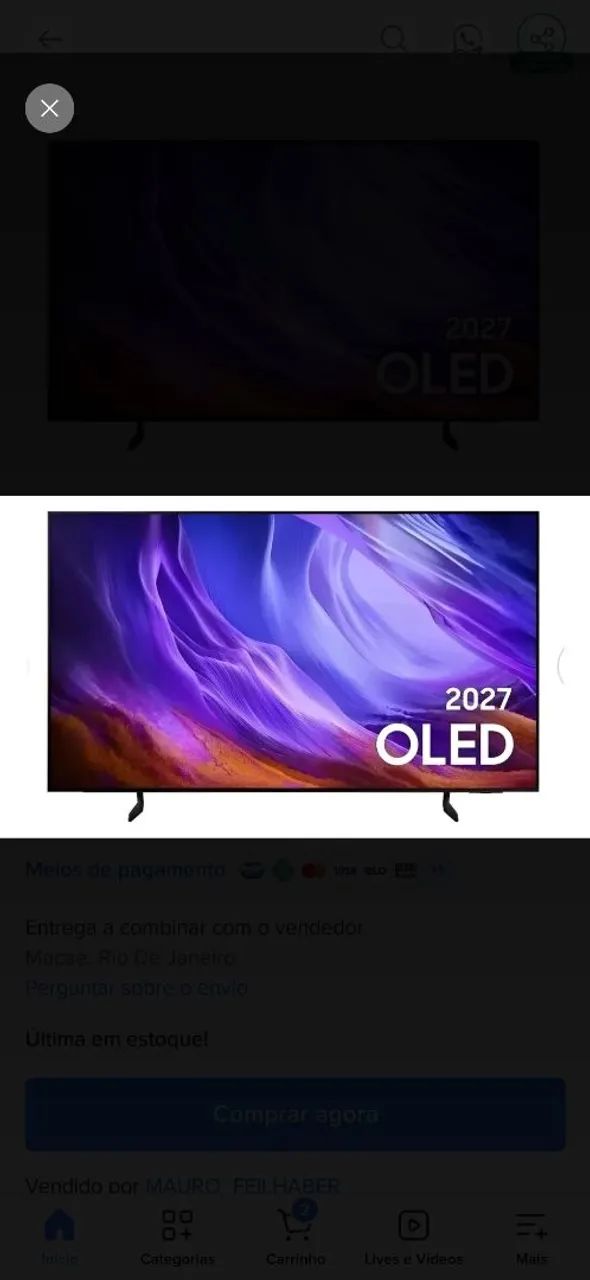 Smart Tv Samsung - Oled 4k Da Série S90d De 55 Polegadas (Usado)