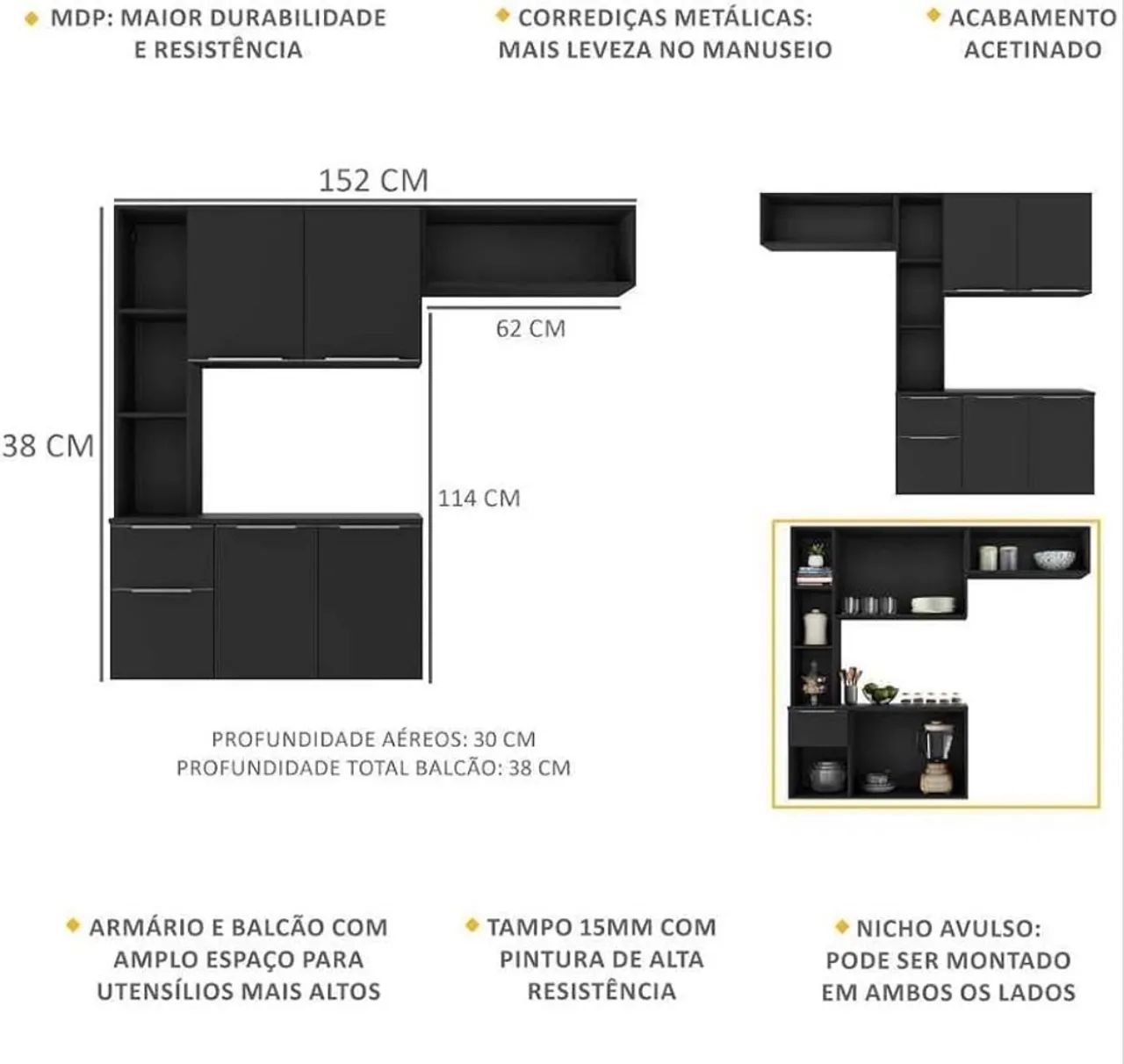 Armário de Cozinha Completa Suspenso | Usado Bom - Foto 2