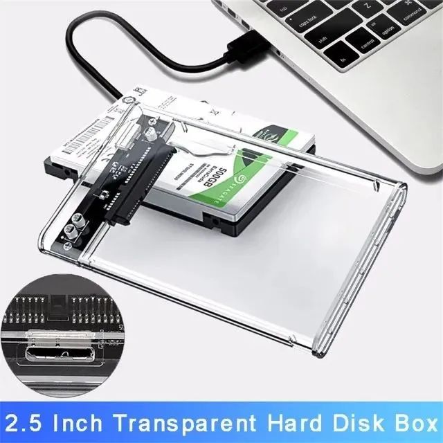 Case Hd Externo Usb 3.0 Transparente Para Hd/ssd Sata 2,5 Adaptador Portátil -Novo - Foto 5