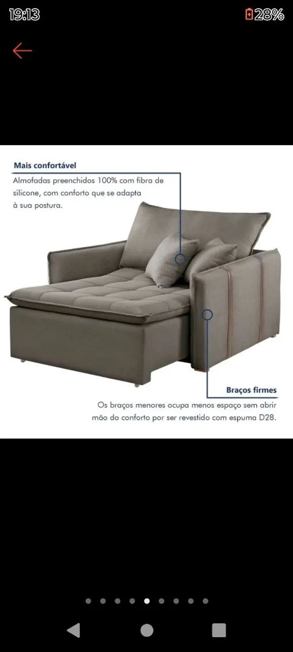 Poltrona sofá cama, nova! Nunca usada.  - Foto 5