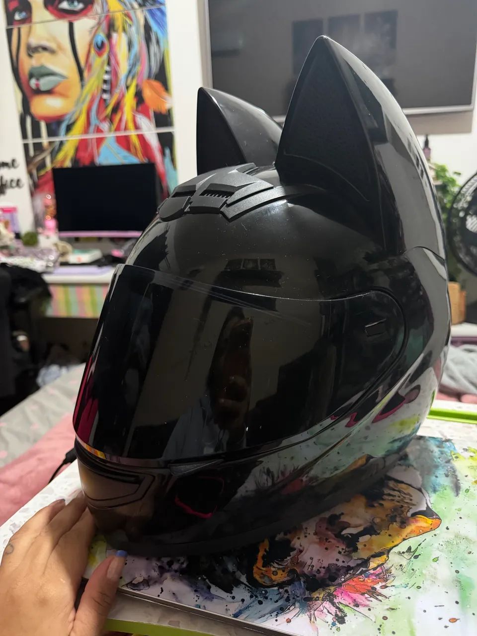 Capacete gatinha importado  - Foto 3