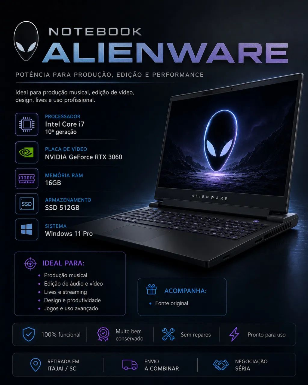 Notebook Gamer Alienware Dell ? Barbada? 