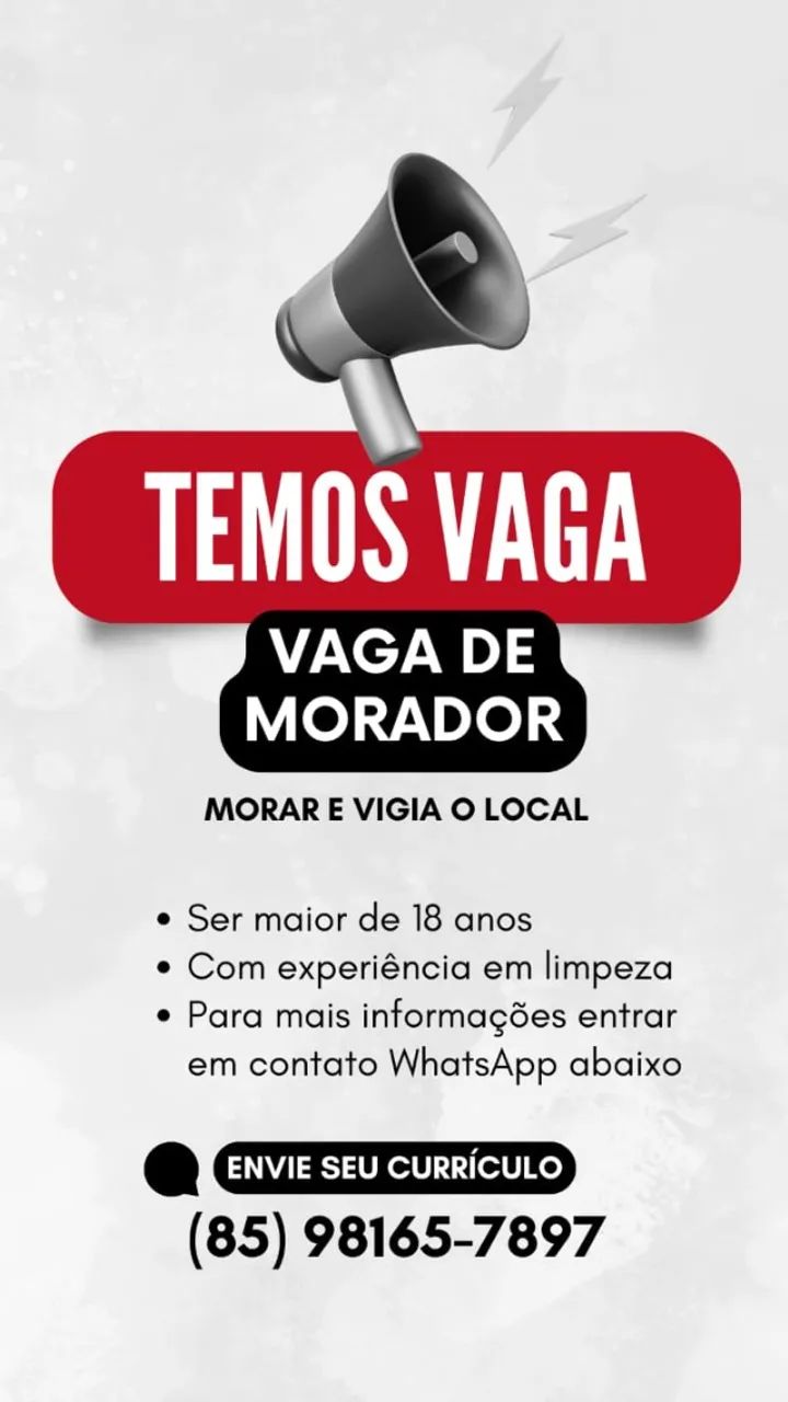 VAGA DE MORADOR 