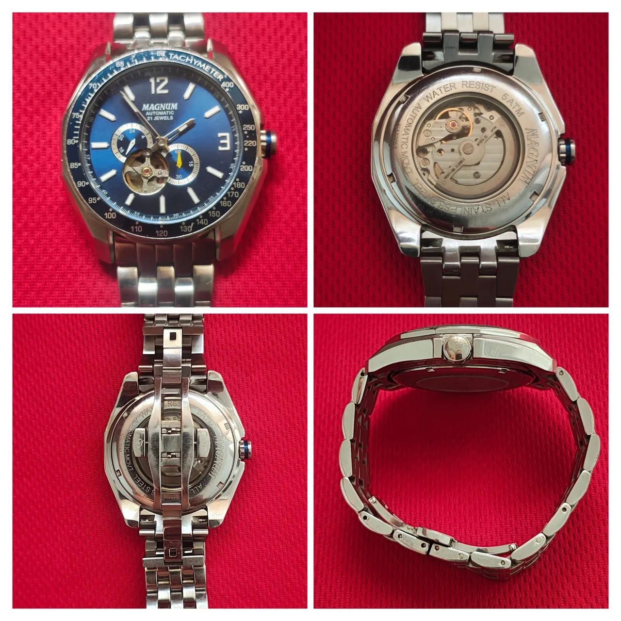 Relógio Magnum Automático MA33951F Azul 21 rubis  - Foto 3