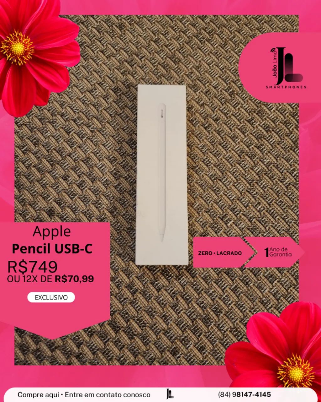 APPLE PENCIL USB-C, LACRADO, EXCLUSIVO! - Periféricos e Acessórios