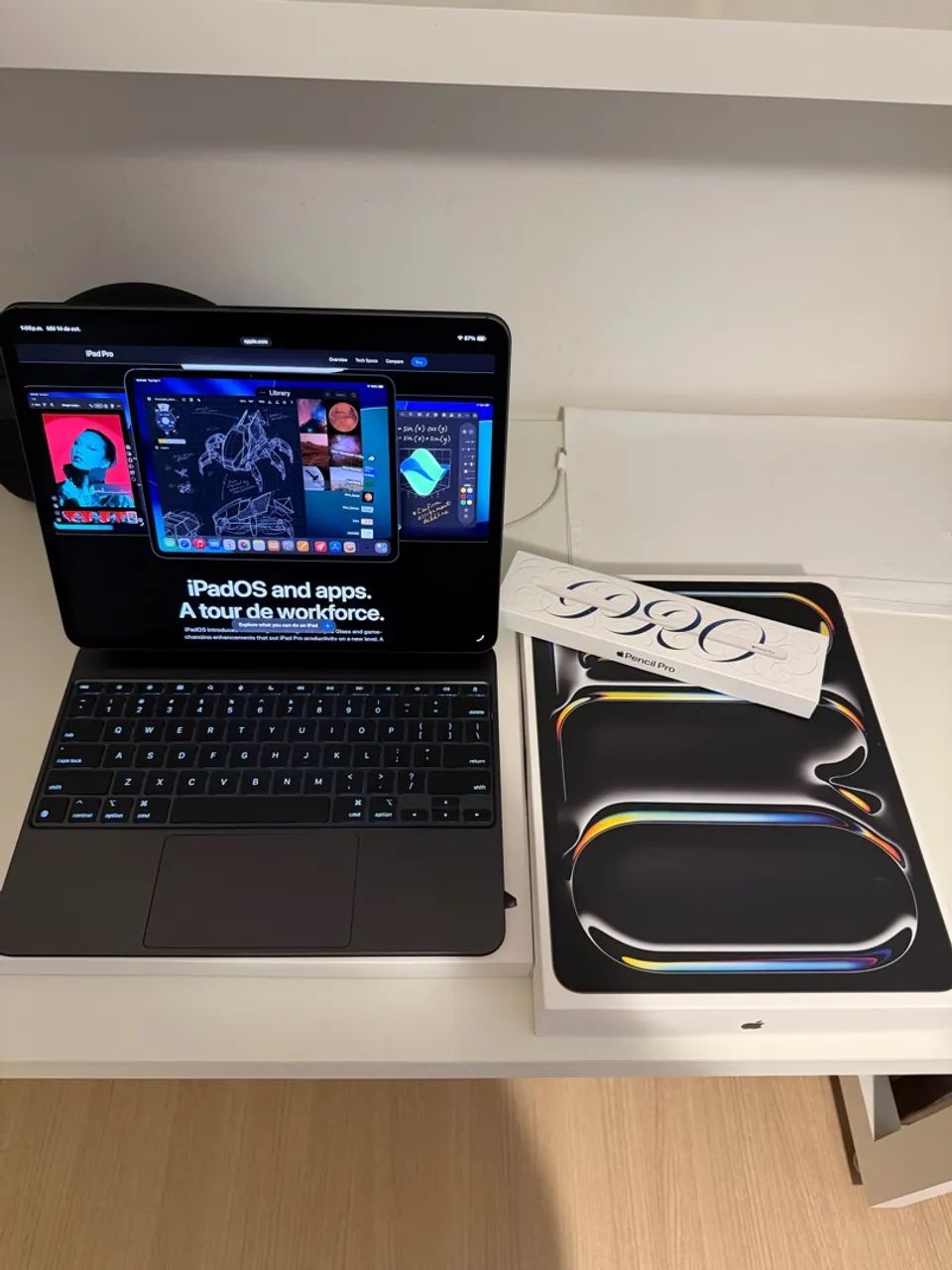 iPad Pro 13? M4 Wi-Fi + Cellular com teclado e Apple Pencil 