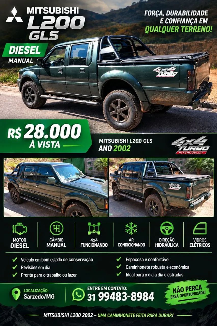 Mitsubishi L200 L200 GLS 2.5 4X4 CD Diesel 2002