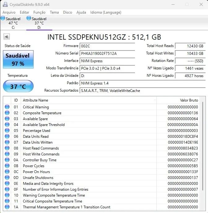 NVME Intel 512GB - Foto 2