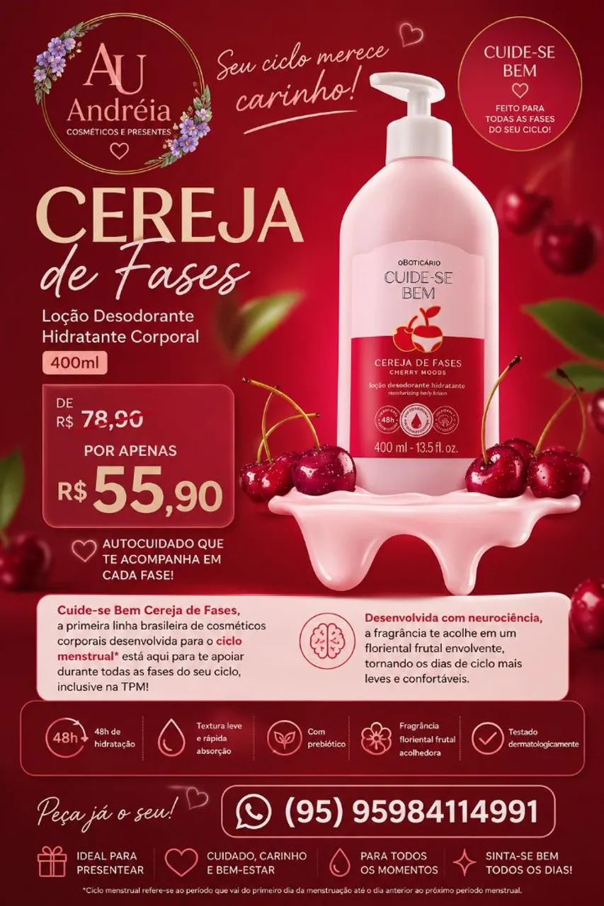 O Boticário cuide-se bem framboesa raspberry 400ml