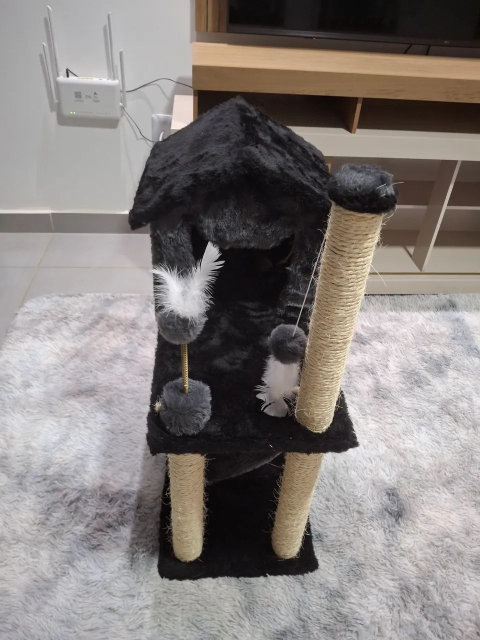 Casinha de gato 2 andares com rede - Foto 2