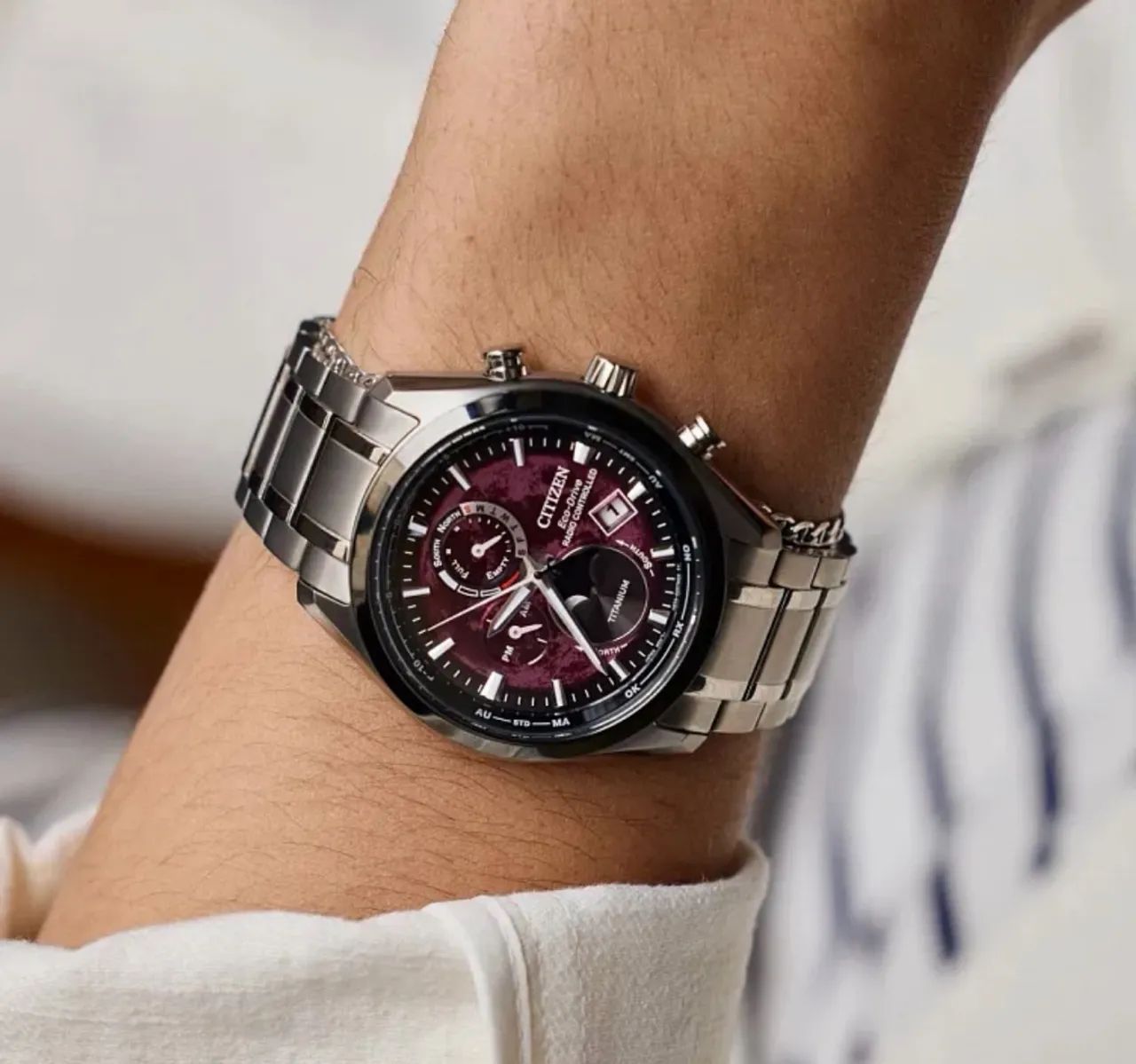 Relógio Citizen Tsuki Yomi Moonphase Roxo - Foto 5