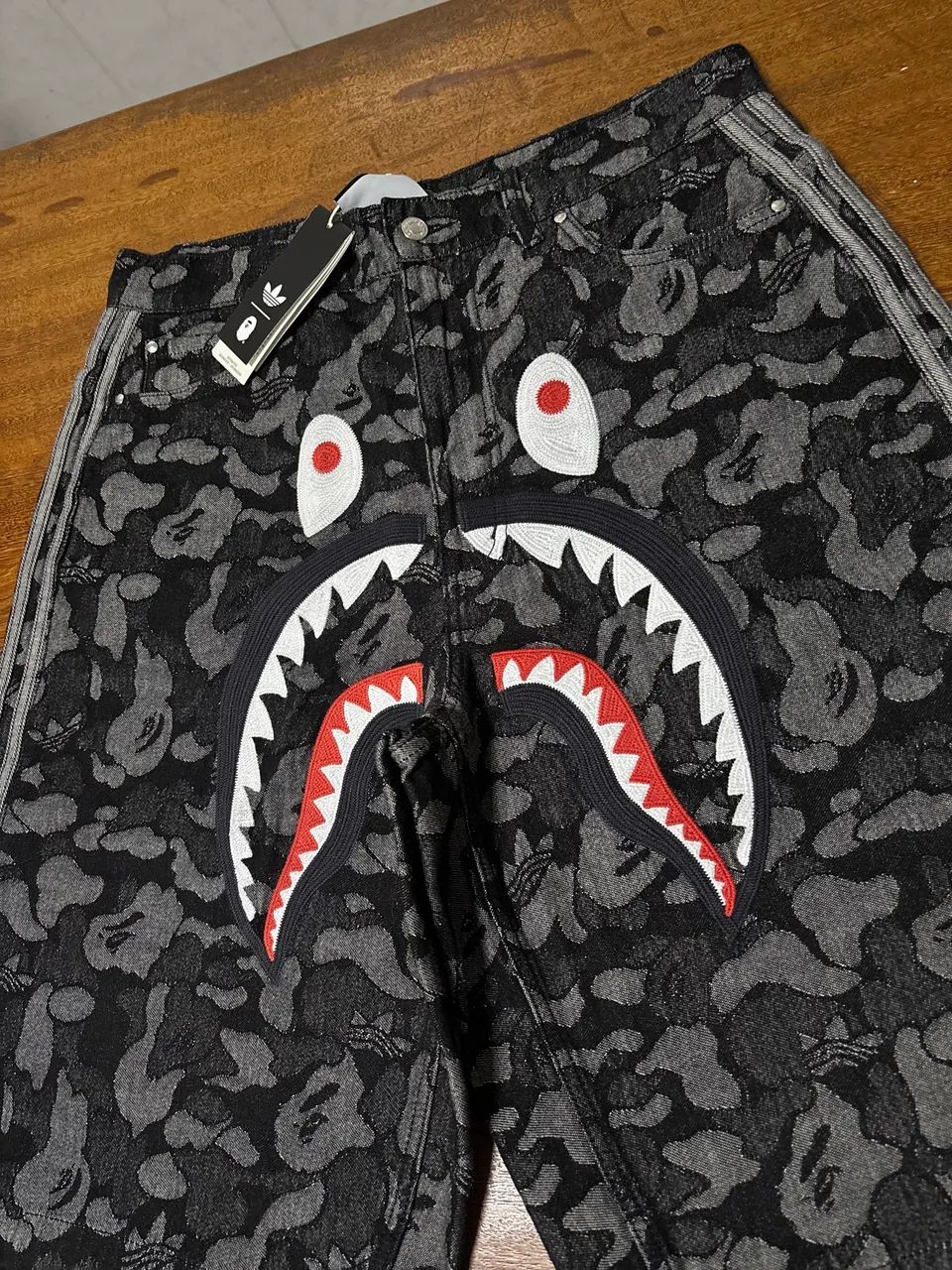 bape x adidas black camo jorts - m - Foto 2