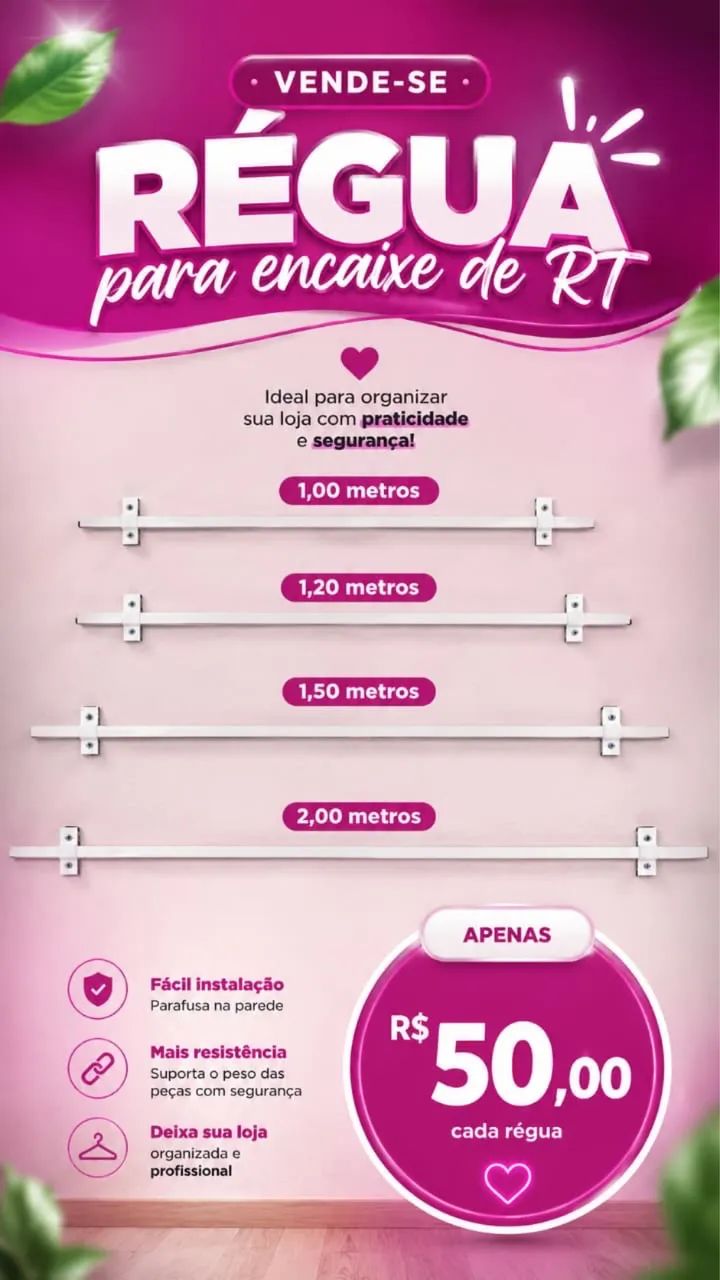 Régua (arara) para encaixe de RT