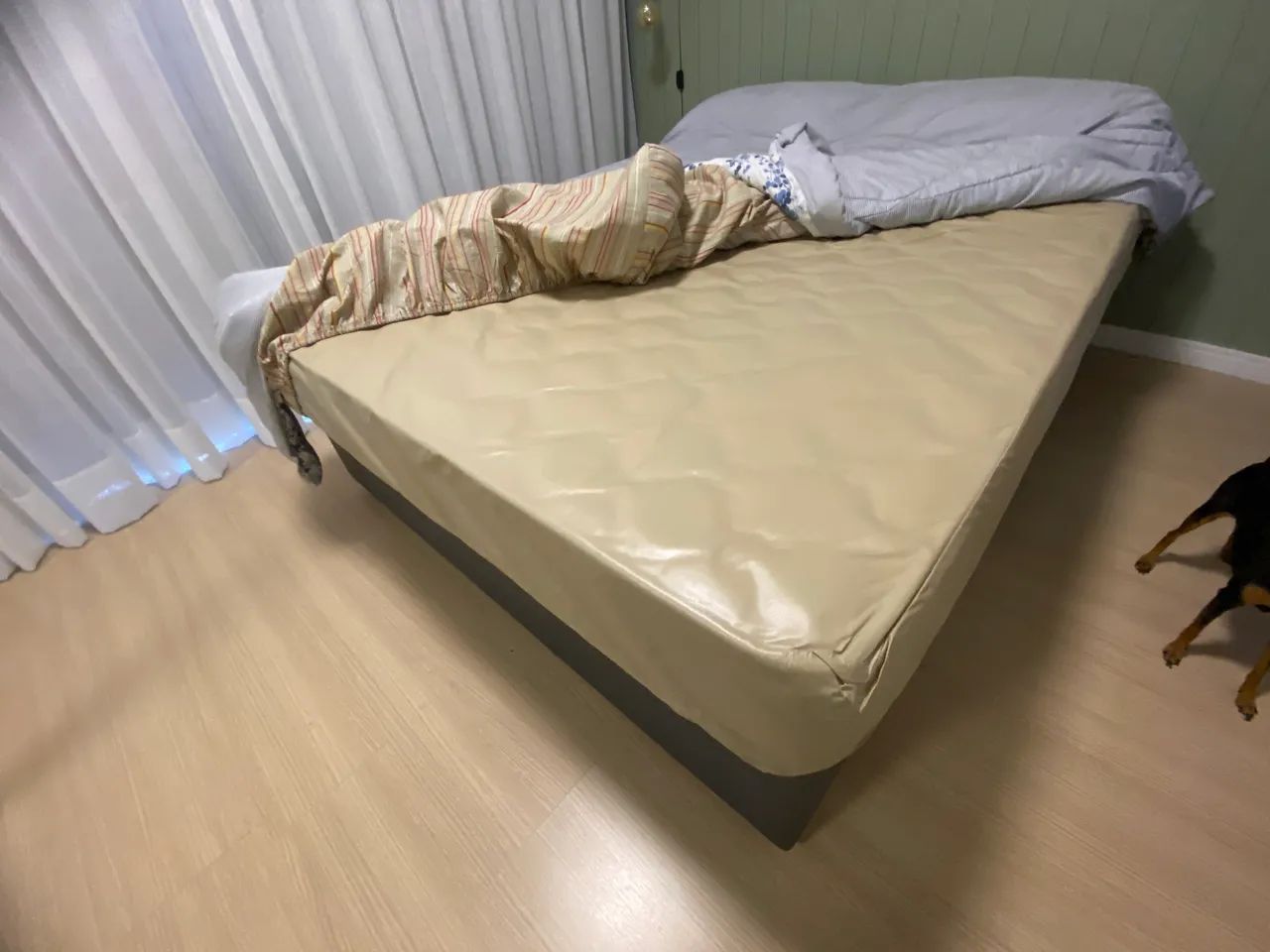 Cama Box Casal Baú Ortobom Corino Cinza - Foto 2