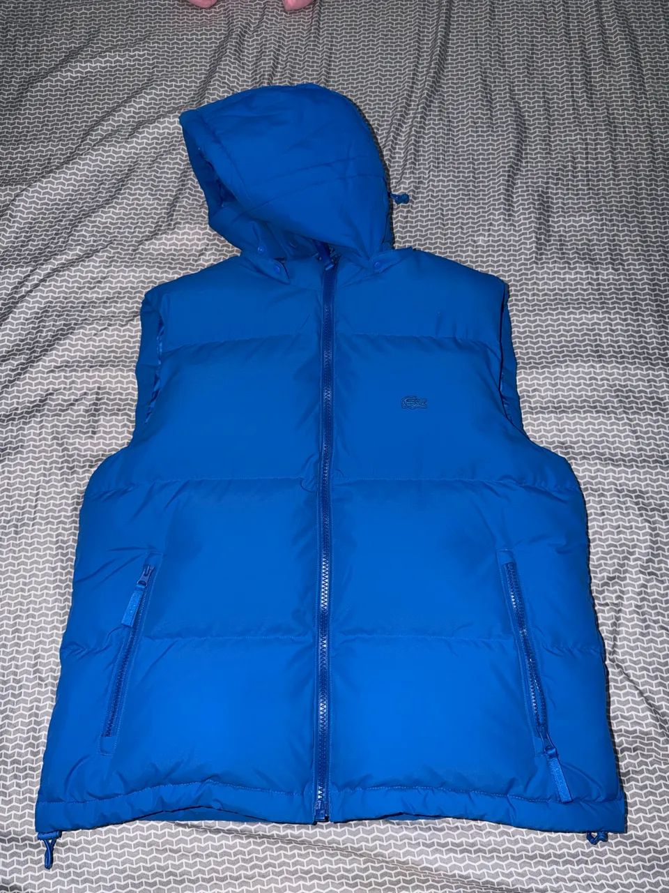 Colete Lacoste esportivo com crocodilo acolchoado Azul