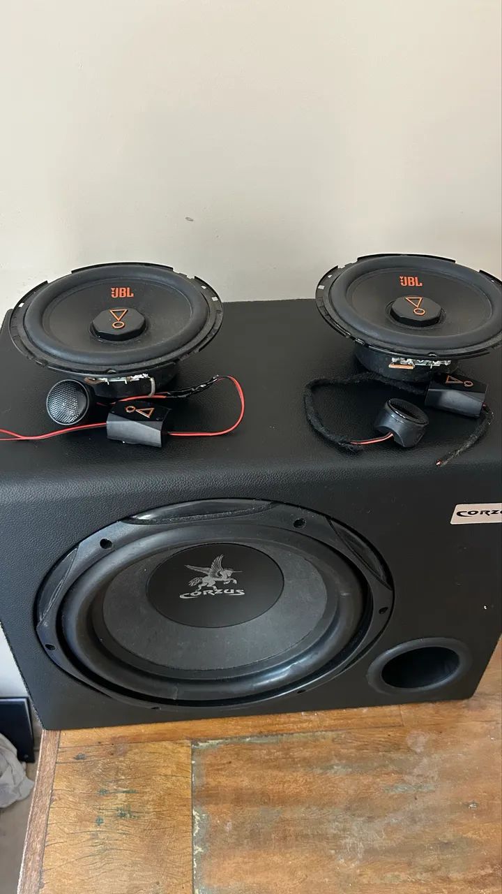 Caixa amplificada Corzuz 10 polegadas Mais kit duas vias JBL - Foto 3