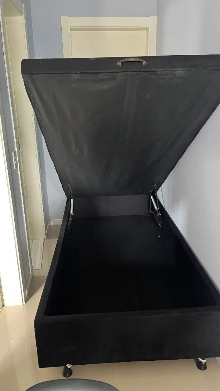 Cama de solteiro baú + colchão com molas  - Foto 4