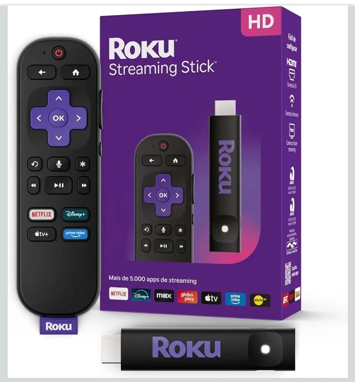 ROKU STICK COM UM ANO DE CONTEÚDO INCLUSO 