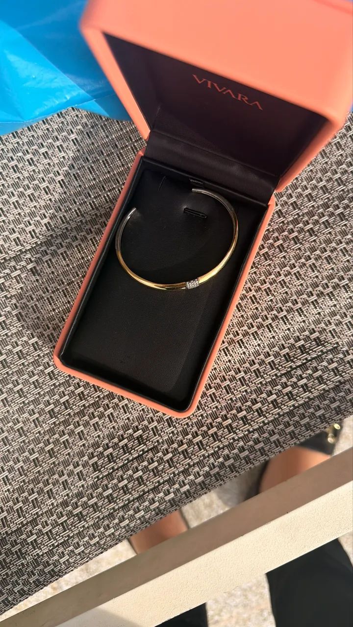 Pulseira Vivara Original Ouro e Prata com Diamante + Nota Fiscal - Foto 4