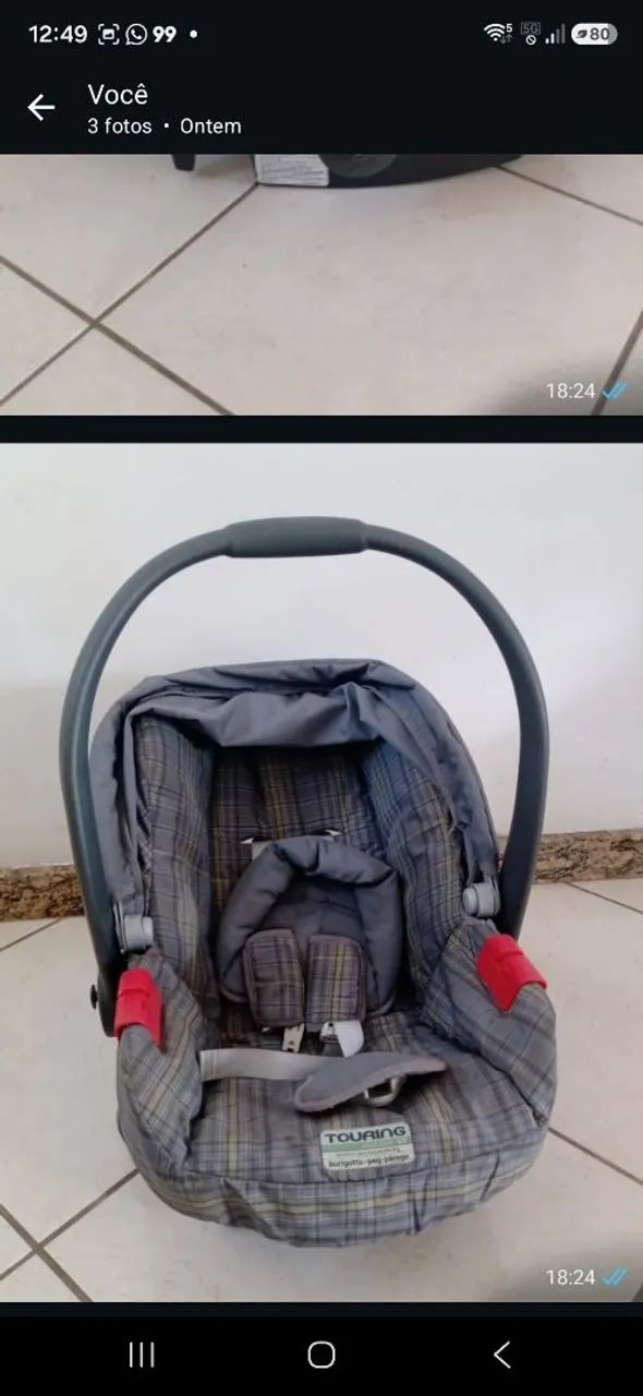 Carrinho bebê com bebê e conforto. - Foto 2