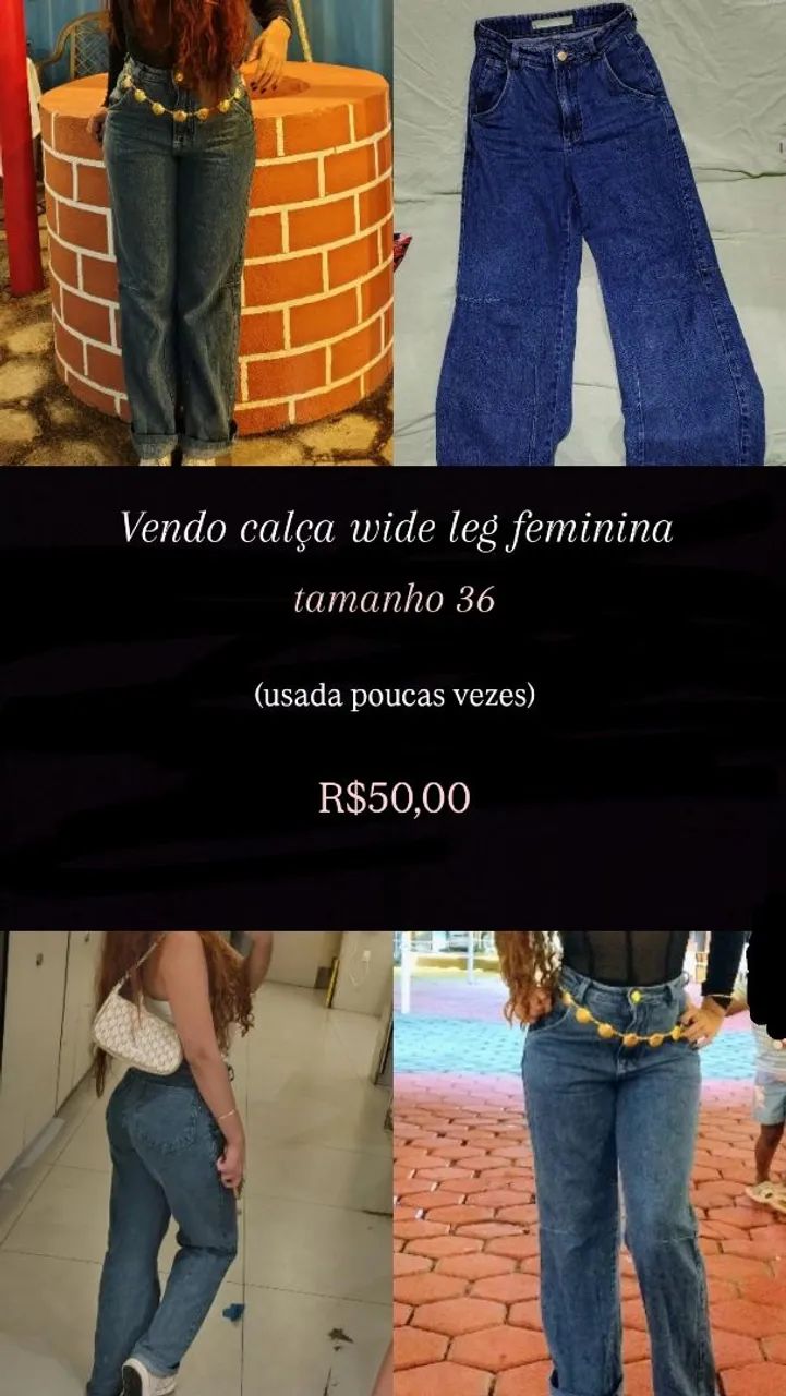 Calça wide leg feminina  - Foto 2