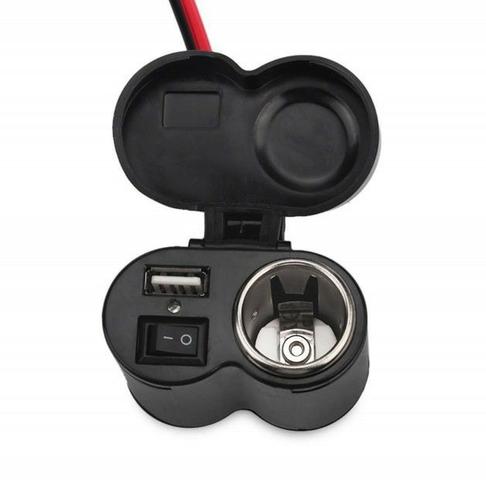 Carregador Para Moto Usb 5v E 12v Carrega Celular Gps - Foto 2