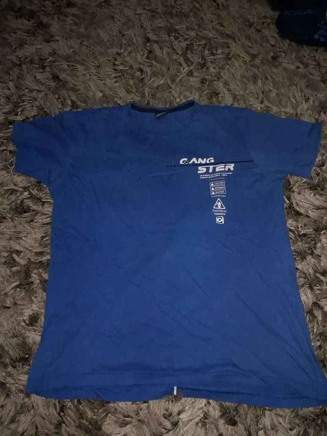 Camiseta Gangster Azul Tamanho G