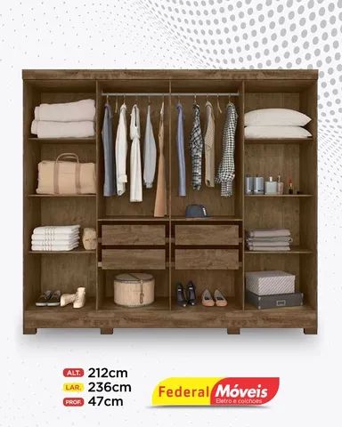 Guarda Roupa 8 Portas 4 Gavetas Super Lindo Fazemos Entrega - Foto 2