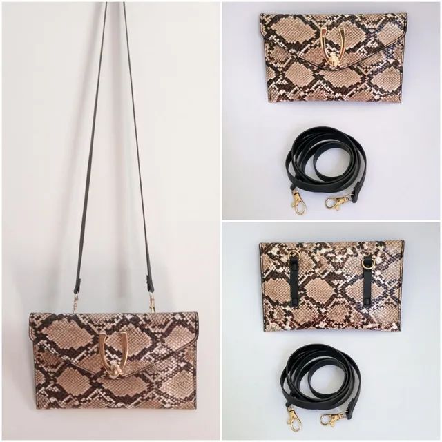 Bolsa pochete neon snake print marrom (NOVA), importada (Itália)