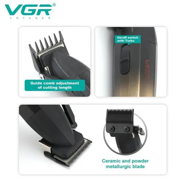 Máquina de Cortar Cabelo VGR V003 de 7000RPM e 9000RPM - Novo - Foto 5