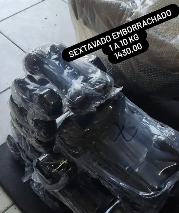 Halter sextavado emborrachado 1 a 10kg